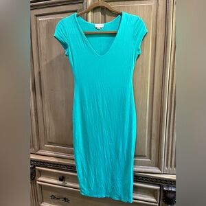Women’s size medium, teal blue body con dress